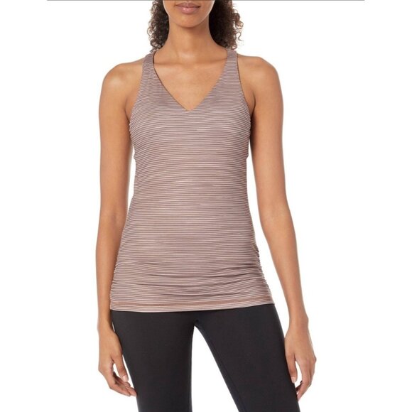 Prana Locano Bra Tank Top Stripped Tank Top Womens Sz.XS Moon Quartz Activewear - Picture 1 of 9
